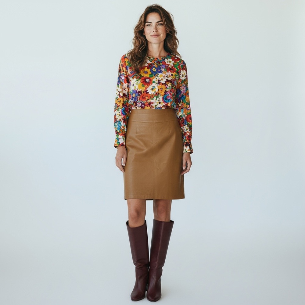 Chic Brown A-Line Skirt